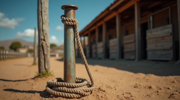 Sécurisez votre cheval avec un poteau d'attache en acier
