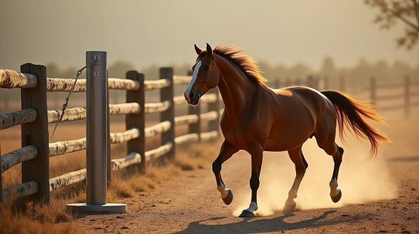 Sécurisez votre cheval avec un poteau d'attache en acier